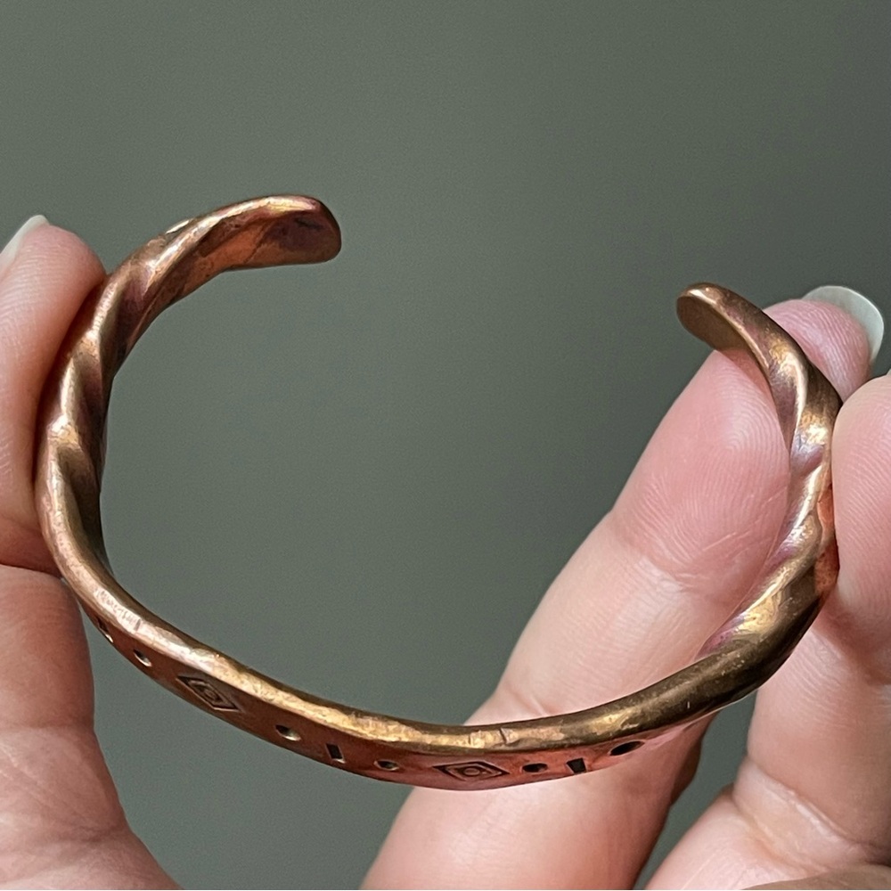 Vintage | Solid Copper Cuff Bracelet Stamped/Mark… - image 7